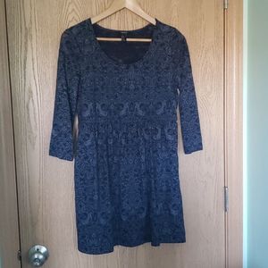 Forever 21 baby doll dress, Navy lacy print